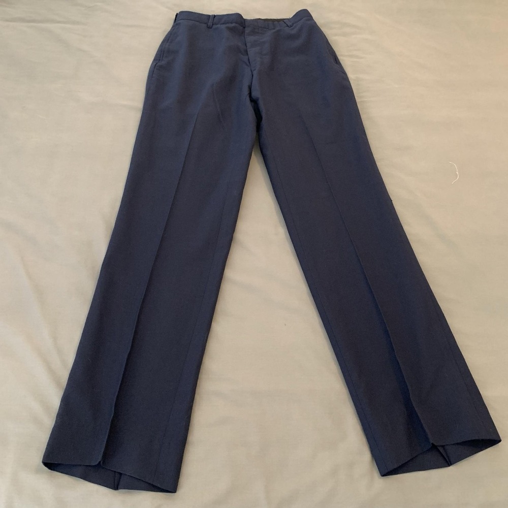 Vintage Tennessee Apparel Corp Pants Mens 30x30 Blue Poly Wool AF Dress Uniform